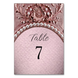 Pink Flower Table Number Bordsnummer