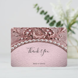 Pink Flower Thank You Card Tack Kort