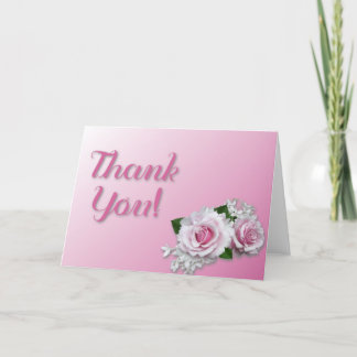 Pink Flower Thank You Card Tack Kort