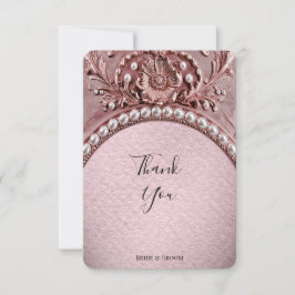 Pink Flower Thank You Card Tack Kort
