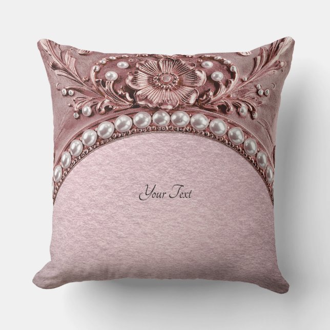 Pink Flower Throw Pillow Kudde (Framsida)