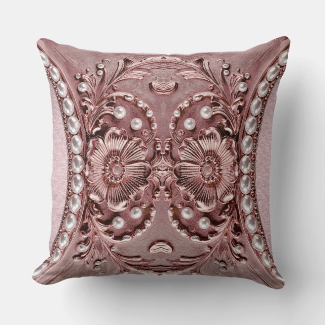 Pink Flower Throw Pillow Kudde (Framsida)