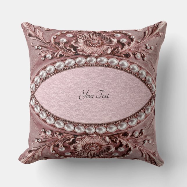 Pink Flower Throw Pillow Kudde (Framsida)