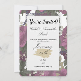 Pink Flower Wedding Invitation Inbjudningar