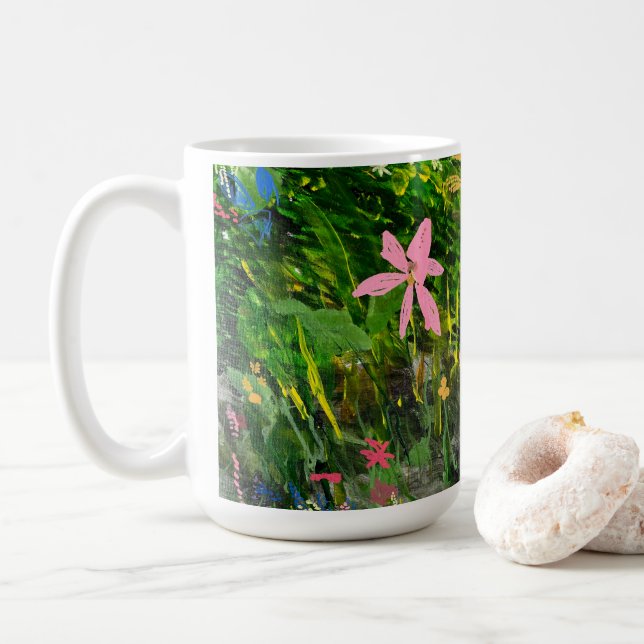 Pink FlowerMug Kaffemugg (Med munk)