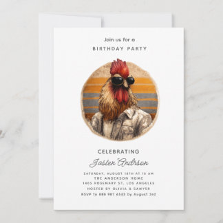  Pink Flowers Birthday Party Invitation Julkort