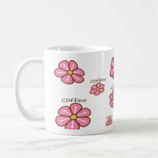 Pink flowers coffee mug kaffemugg