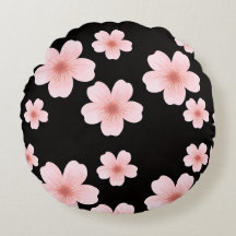 Pink Flowers Coussins rond