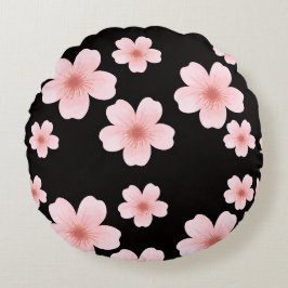 Pink Flowers Coussins rond Rund Kudde