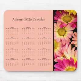 Pink Flowers: Customize full year 2026 calendar Musmatta