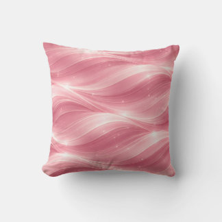 Pink Fluid Wave Pattern Throw Pillow Kudde