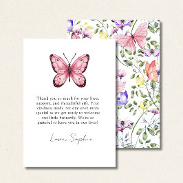 Pink Fluttering Butterfly Greenery Tack Kort