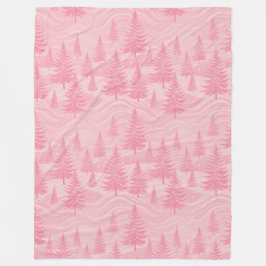 Pink Forest Christmas Fleecefilt