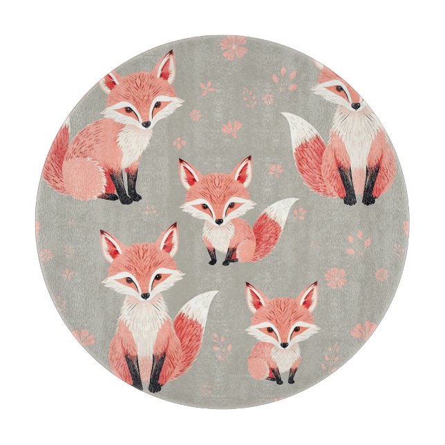 Pink Fox Baby Nursery Cute Woodland Animal Pattern (Framsidan)