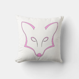 Pink Fox Logo Throw Pillow Kudde