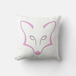 Pink Fox Logo Throw Pillow Kudde