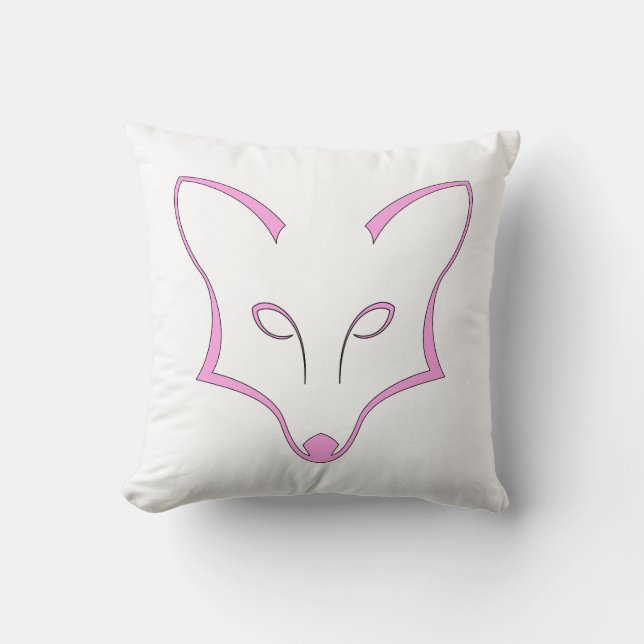 Pink Fox Logo Throw Pillow Kudde (Framsida)