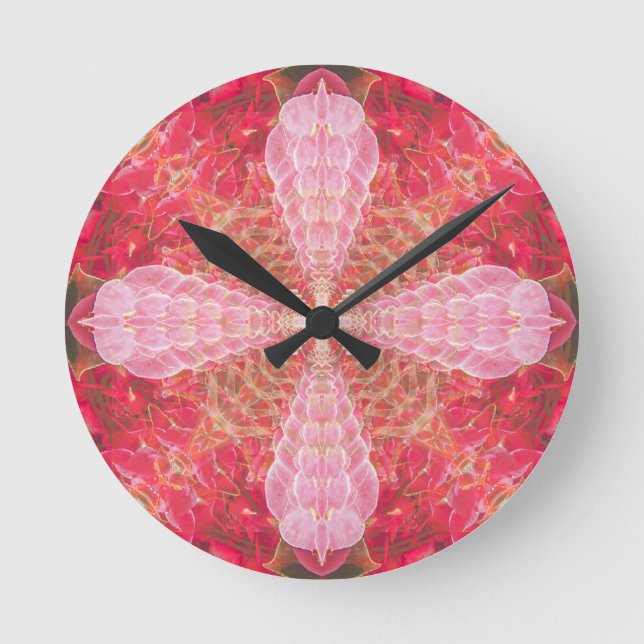 Pink Fractal | Rund Klocka (Framsida)