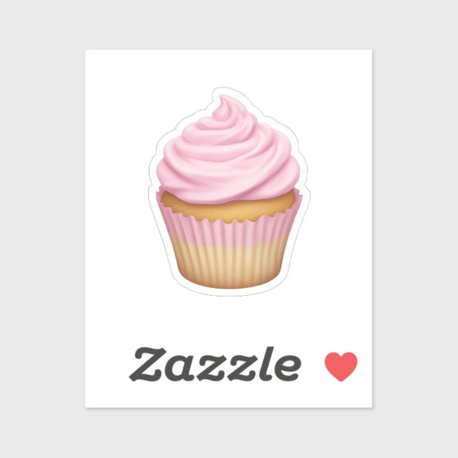 Pink Frosted Cupcake Emoji  Klistermärken (Ark)