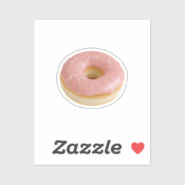 Pink Frosted Donut with Sprinkles Klistermärken