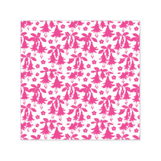 Pink Fuchsia Floral Pattern – Retro Botanical Självfärgande Stämpel