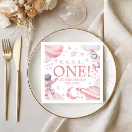 Pink Galaxy First Trip Around the Sun Napkin Pappersservett