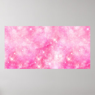 Pink Galaxy Universe Poster