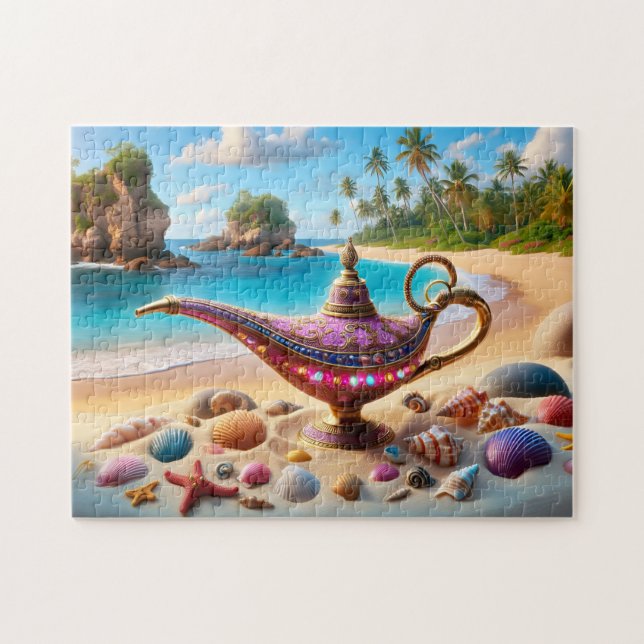 Pink Genie Lamp on Paradise Beach Pussel (Horisontell)