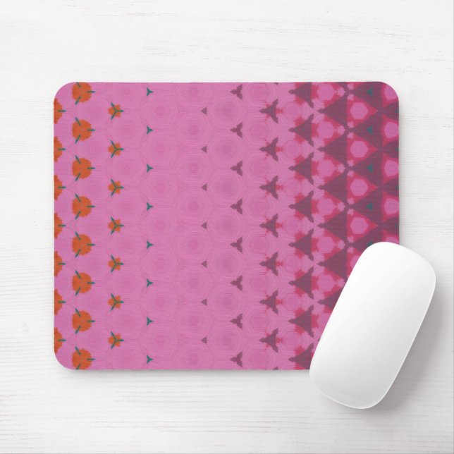 Pink geometric design mouse pad musmatta (Med mus)