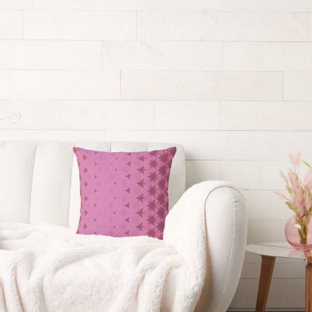 Pink geometric design pillow kudde (Soffa)