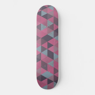 Pink geometric triangles mini skateboard bräda 18,5 cm