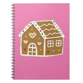 Pink Gingerbread House Anteckningsbok