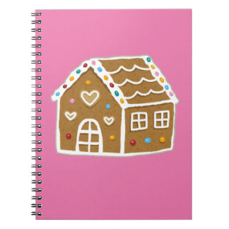 Pink Gingerbread House Anteckningsbok