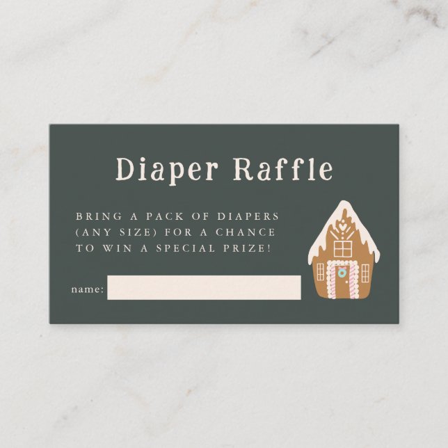 Pink Gingerbread House Diaper Raffle Ticket  Tilläggskort (Framsida)