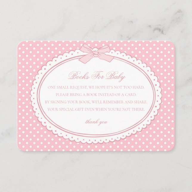 Pink Gingham Coquette Books for Baby Tilläggskort (Framsida)