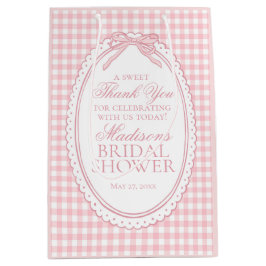 Pink Gingham Coquette Bow Bridal Shower Favors
