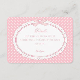 Pink Gingham Coquette Bow Details Card Tilläggskort