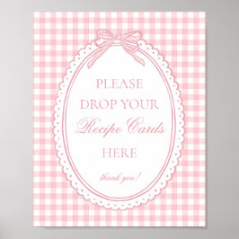Pink Gingham Coquette Bow Share a Recipe Poster
