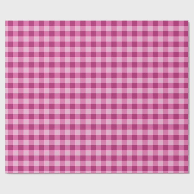 Pink Gingham Wrapping Paper Cute Gift Wrap Presentpapper (Platt)