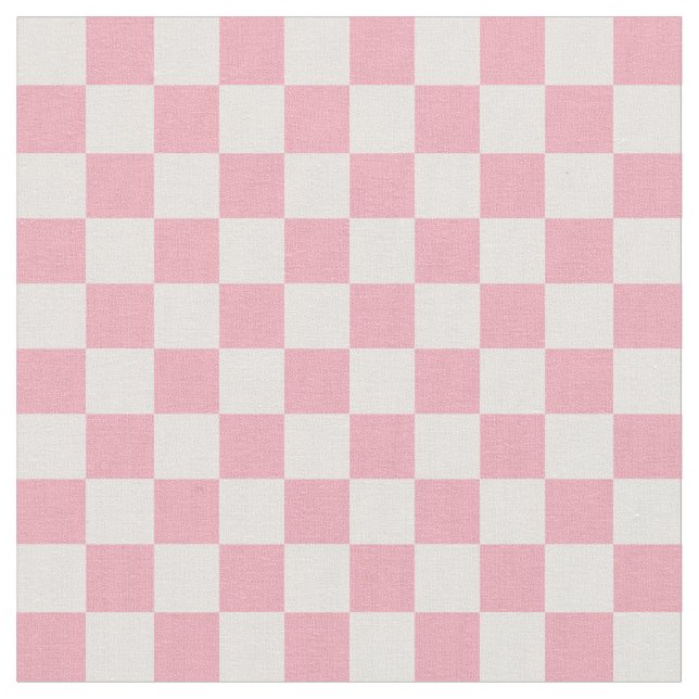 Pink Girly Checker Checkerboard Checkered Retro Tyg (Närbild)