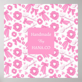 Pink Girly Scrunchies Pattern Cute Hair Accessory  Poster