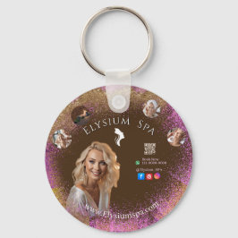 Pink Glitter Beauty Wellness Facial Treatment Gift Nyckelring