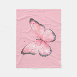 pink glitter butterfly fleecefilt
