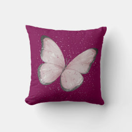 pink glitter butterfly kudde