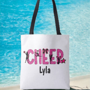 Pink Glitter Cheerledare Cheer Personalized Tygkasse