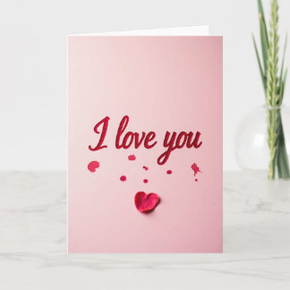 Pink Glitter I Love You Card Kort
