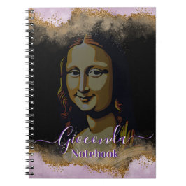 Pink Glitter Leonardo Da Vinci Gioconda Anteckningsbok
