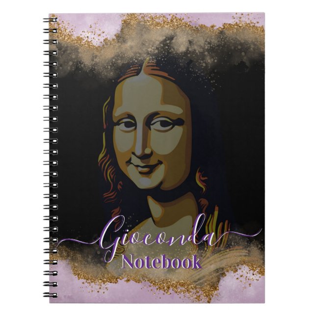 Pink Glitter Leonardo Da Vinci Gioconda Anteckningsbok (Framsidan)