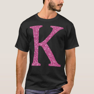 Pink Glitter Letter T Shirt