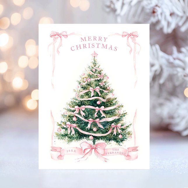 Pink God Jul  Helg Vykort (Skapare uppladdad)